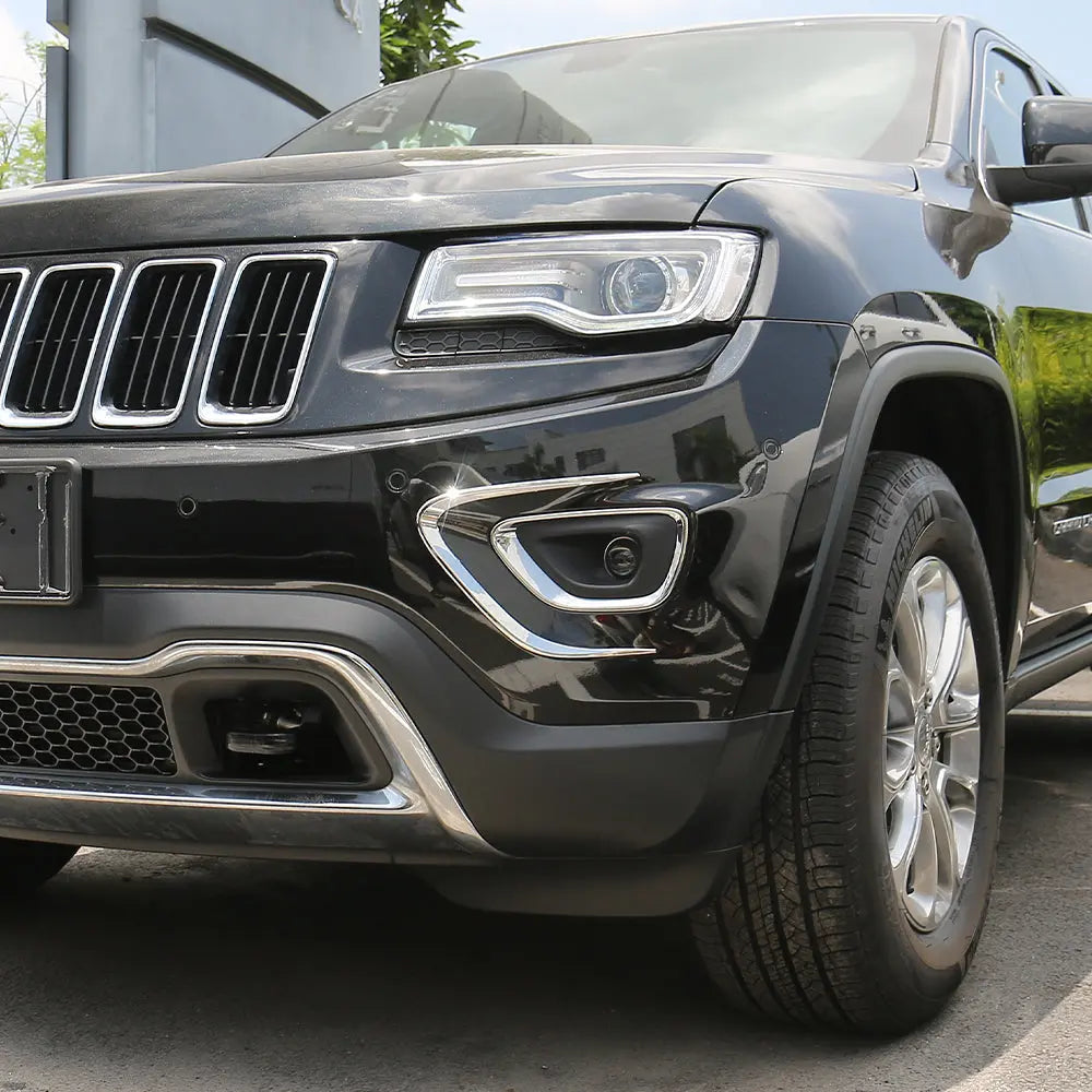For 2014-2016 Jeep Grand Cherokee WK2 Exterior Front Fog Light Strip Bezels Trim
