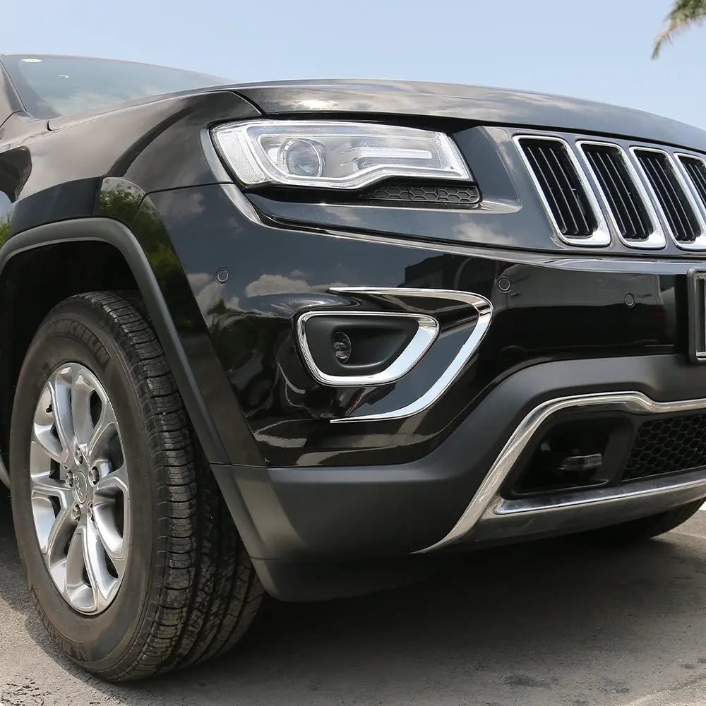 For 2014-2016 Jeep Grand Cherokee WK2 Exterior Front Fog Light Strip Bezels Trim