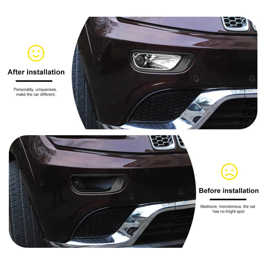 For 2014-2016 Jeep Grand Cherokee WK2 Front Fog Light Cover Lamp Bezel Trim (2 pcs)