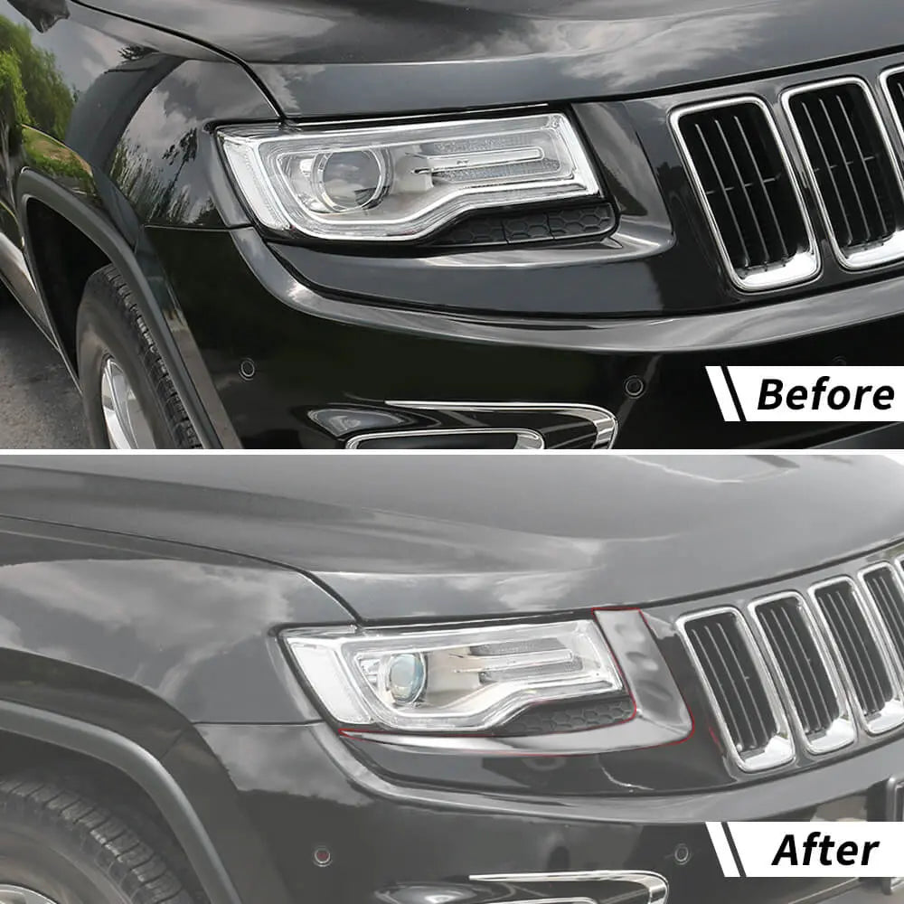 For 2014-2016 Jeep Grand Cherokee WK2 Front Headlight Light Molding Eyebrow Trim