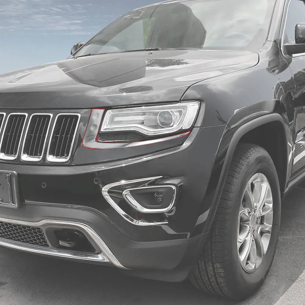 For 2014-2016 Jeep Grand Cherokee WK2 Front Headlight Light Molding Eyebrow Trim