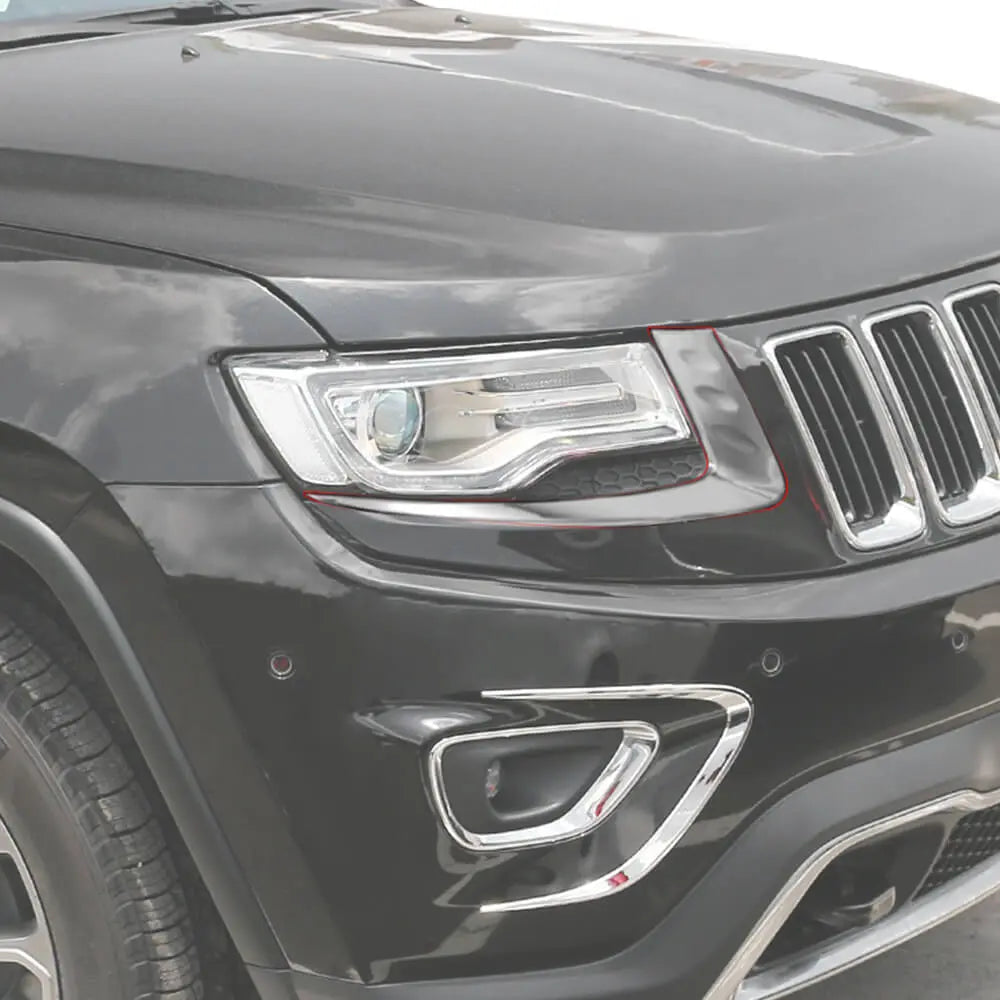 For 2014-2016 Jeep Grand Cherokee WK2 Front Headlight Light Molding Eyebrow Trim