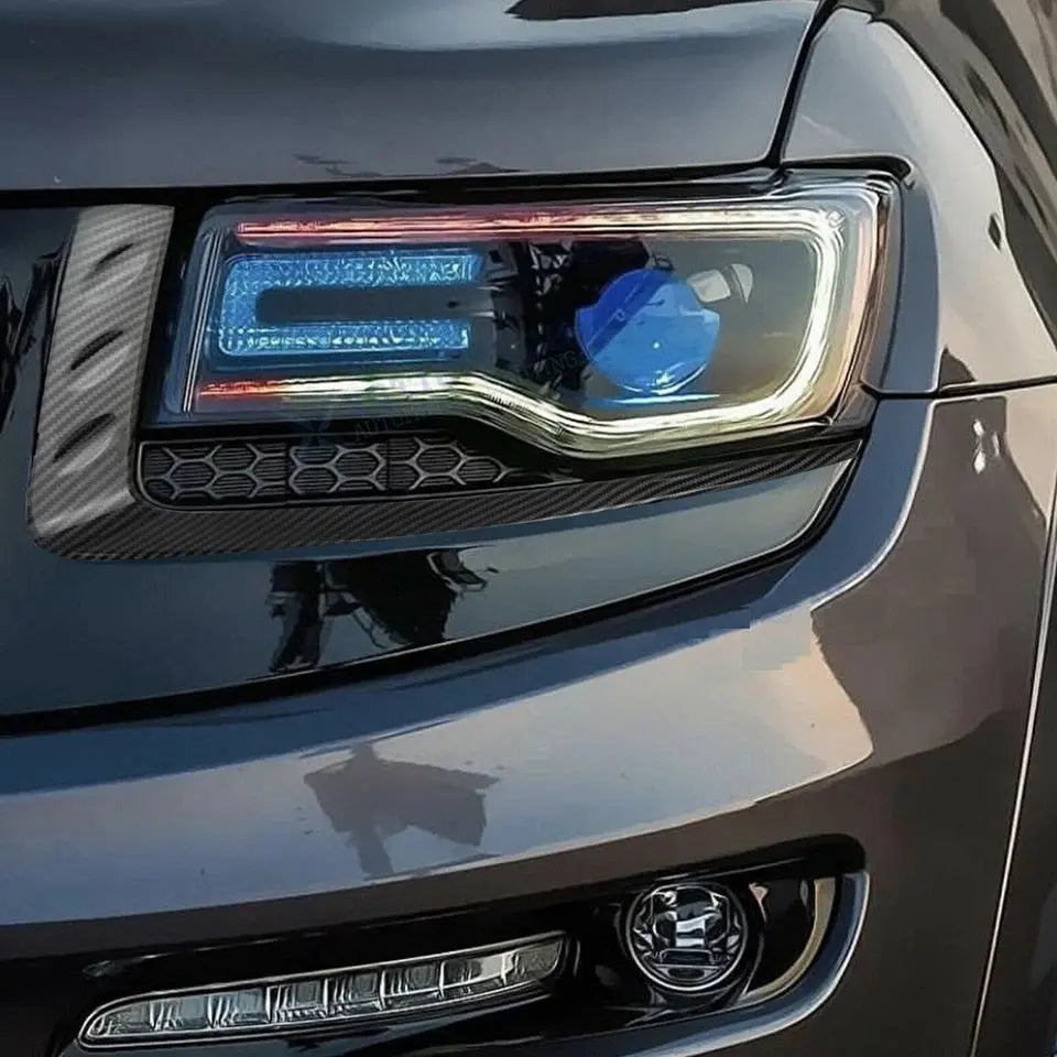 For 2014-2016 Jeep Grand Cherokee WK2 Front Headlight Light Molding Eyebrow Trim