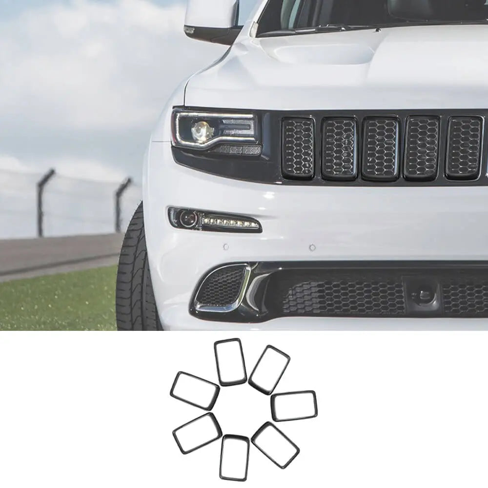 For 2014-2016 Jeep Grand Cherokee WK2 Grille Inserts Clip-on Grill Cover Trim Kit