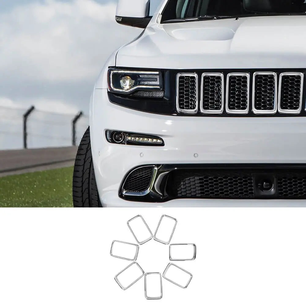For 2014-2016 Jeep Grand Cherokee WK2 Grille Inserts Clip-on Grill Cover Trim Kit