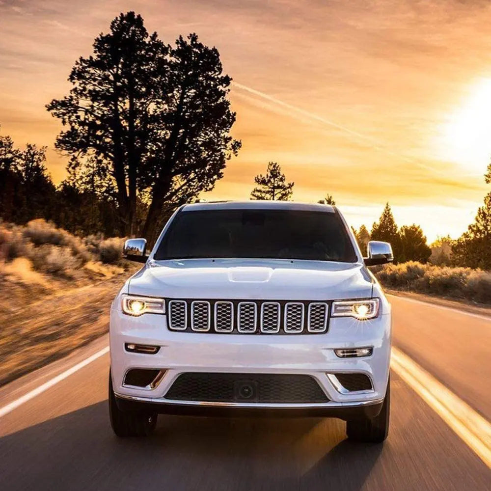 For 2014-2016 Jeep Grand Cherokee WK2 Grille Inserts Mesh Honeycomb Chrome Clip-on Cover Trim Kit