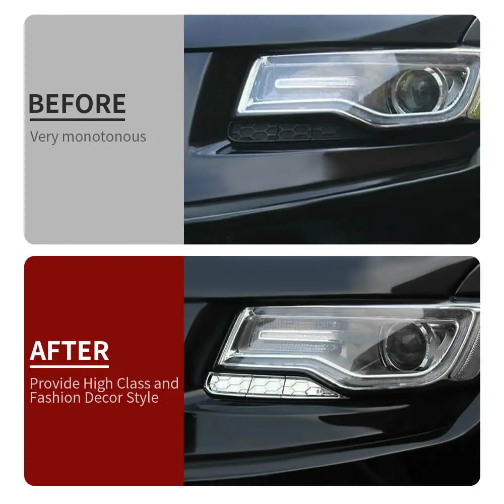 For 2014-2016 Jeep Grand Cherokee WK2 Headlight Cleaning Cover Trim Bezels