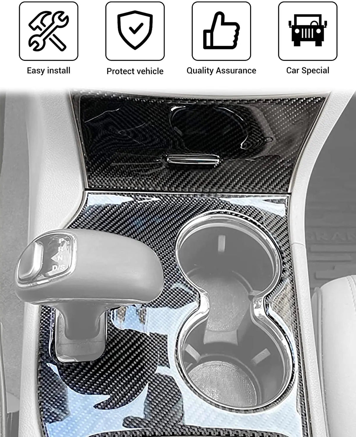 For 2014-2016 Jeep Grand Cherokee WK2 Inner Gear Shift Panel Trim Cover Kit