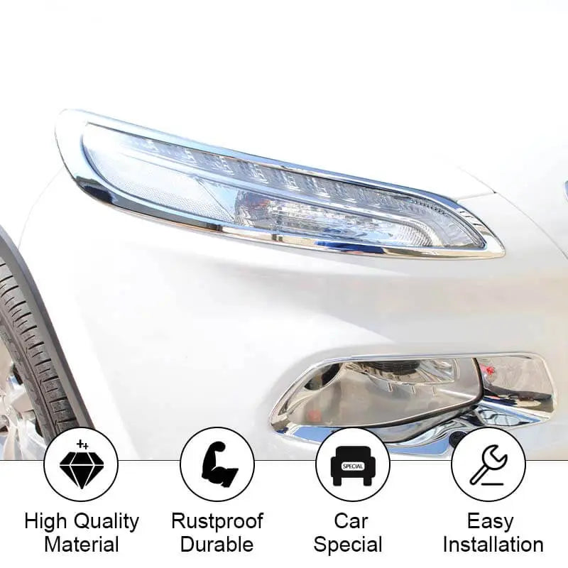 For 2014-2017 Jeep Cherokee Daytime Running Light Bezels Trim 2Pcs