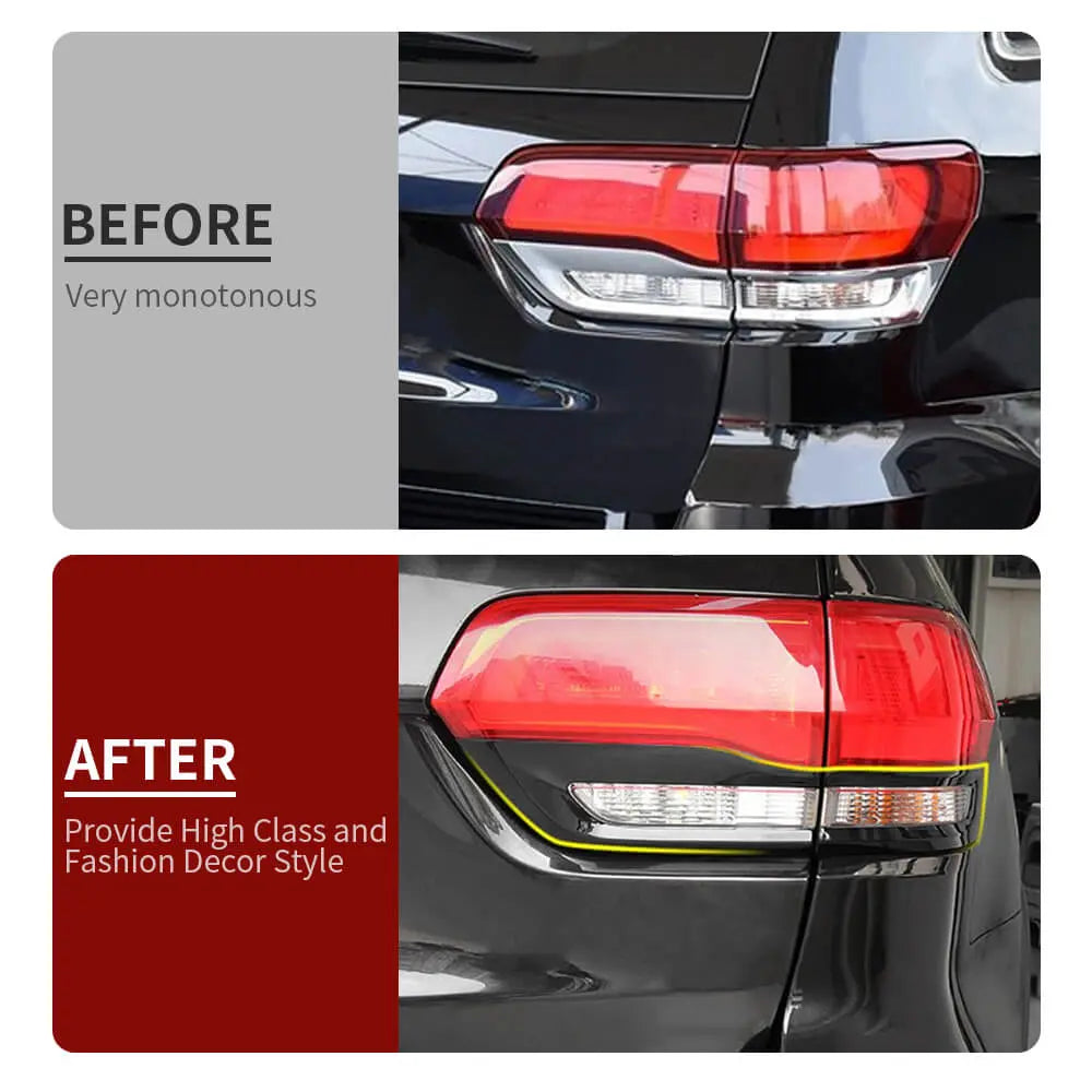 For 2014-2017 Jeep Grand Cherokee WK2 6-Piece Tail Lamp & Fog Light Cover Trim Kit Set