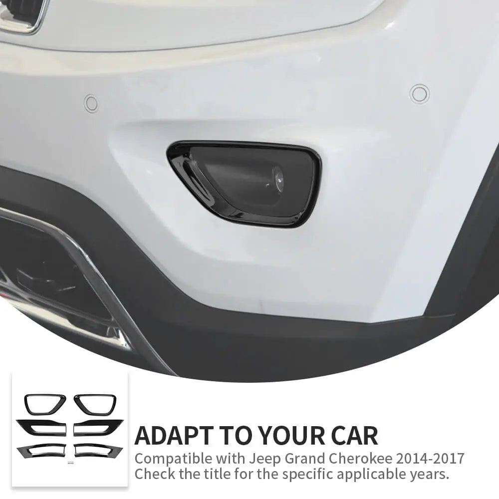 For 2014-2017 Jeep Grand Cherokee WK2 6-Piece Tail Lamp & Fog Light Cover Trim Kit Set