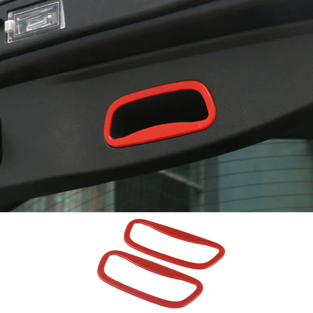 For 2014-2018 Jeep Cherokee 2x Rear Trunk Bezel Handle Grab Cover Trim Ring