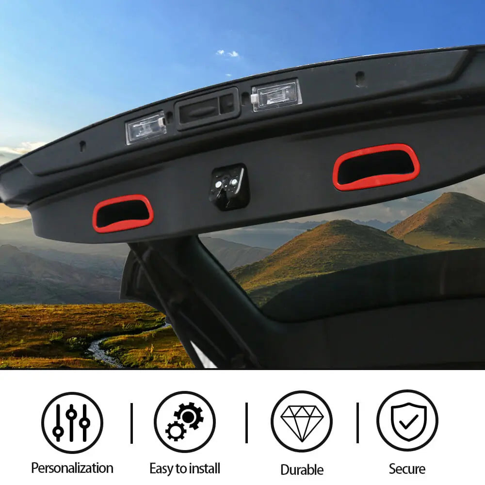 For 2014-2018 Jeep Cherokee 2x Rear Trunk Bezel Handle Grab Cover Trim Ring