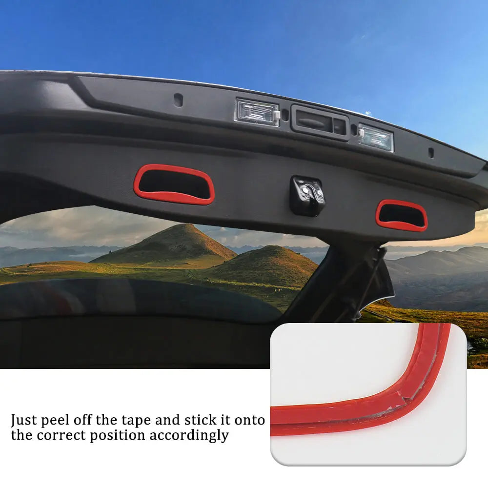 For 2014-2018 Jeep Cherokee 2x Rear Trunk Bezel Handle Grab Cover Trim Ring