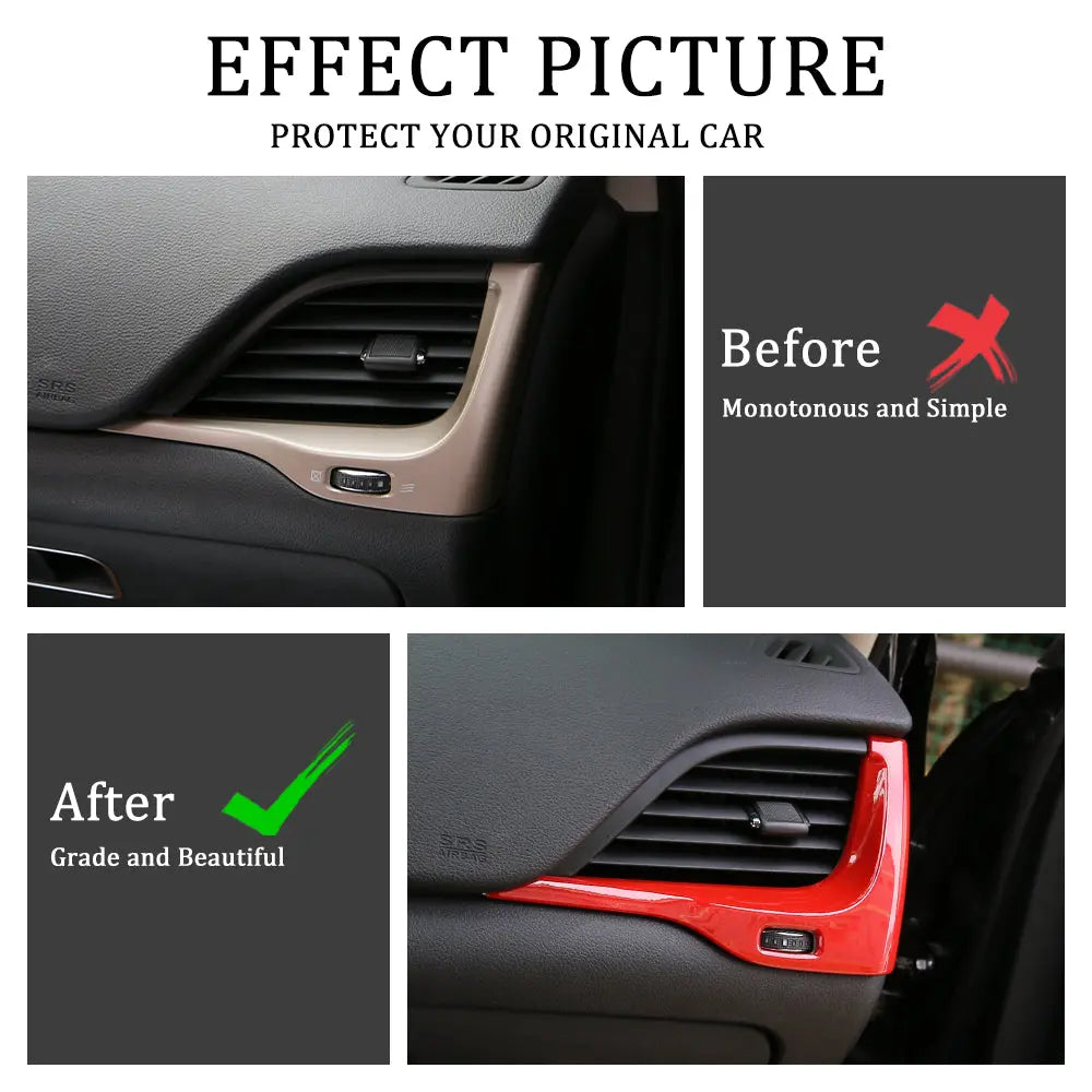 For 2014-2018 Jeep Cherokee Car Dashboard Left & Right Air Conditioning Vent Trim Cover