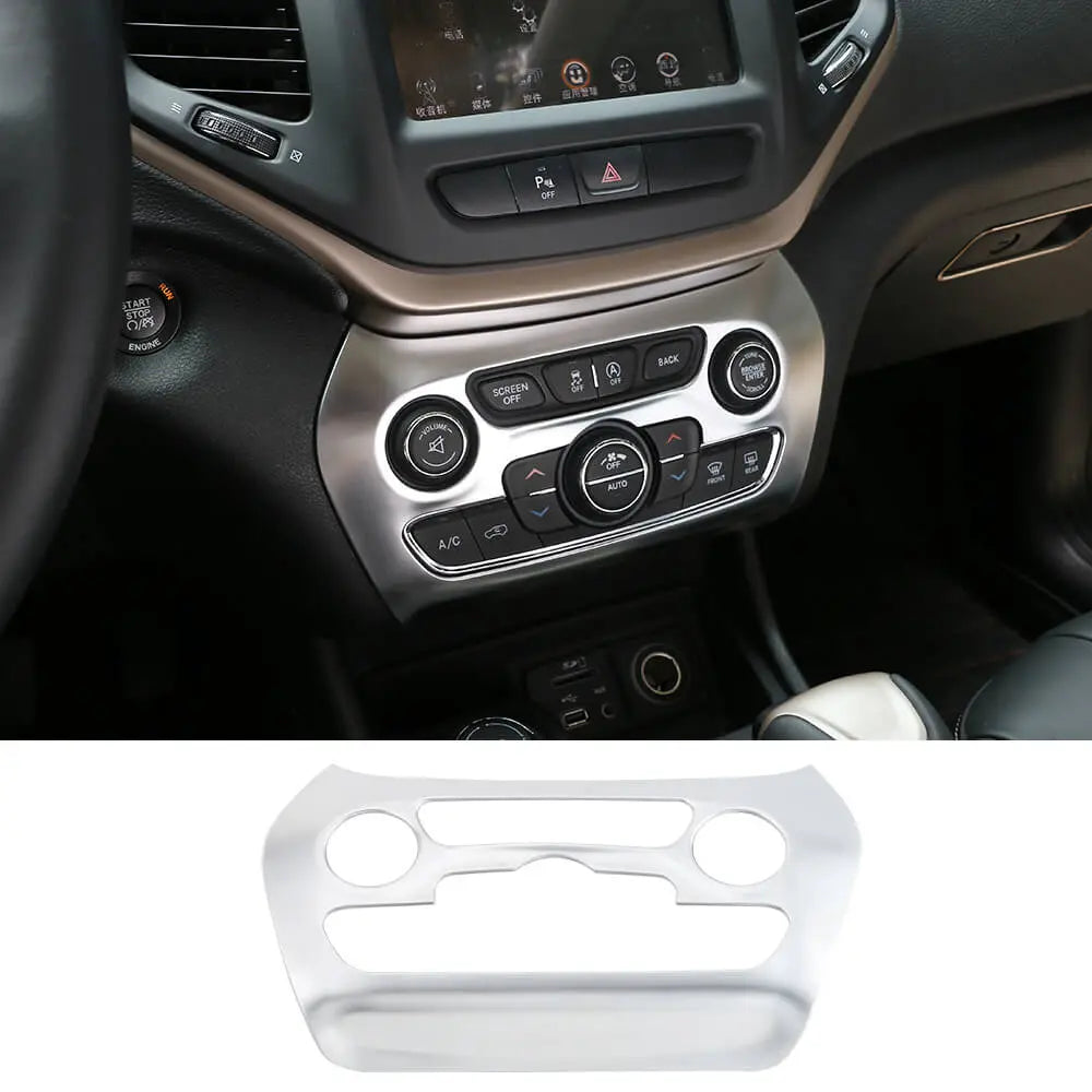 For 2014-2018 Jeep Cherokee Central Air Conditioner Switch Panel Trim Cover Silver