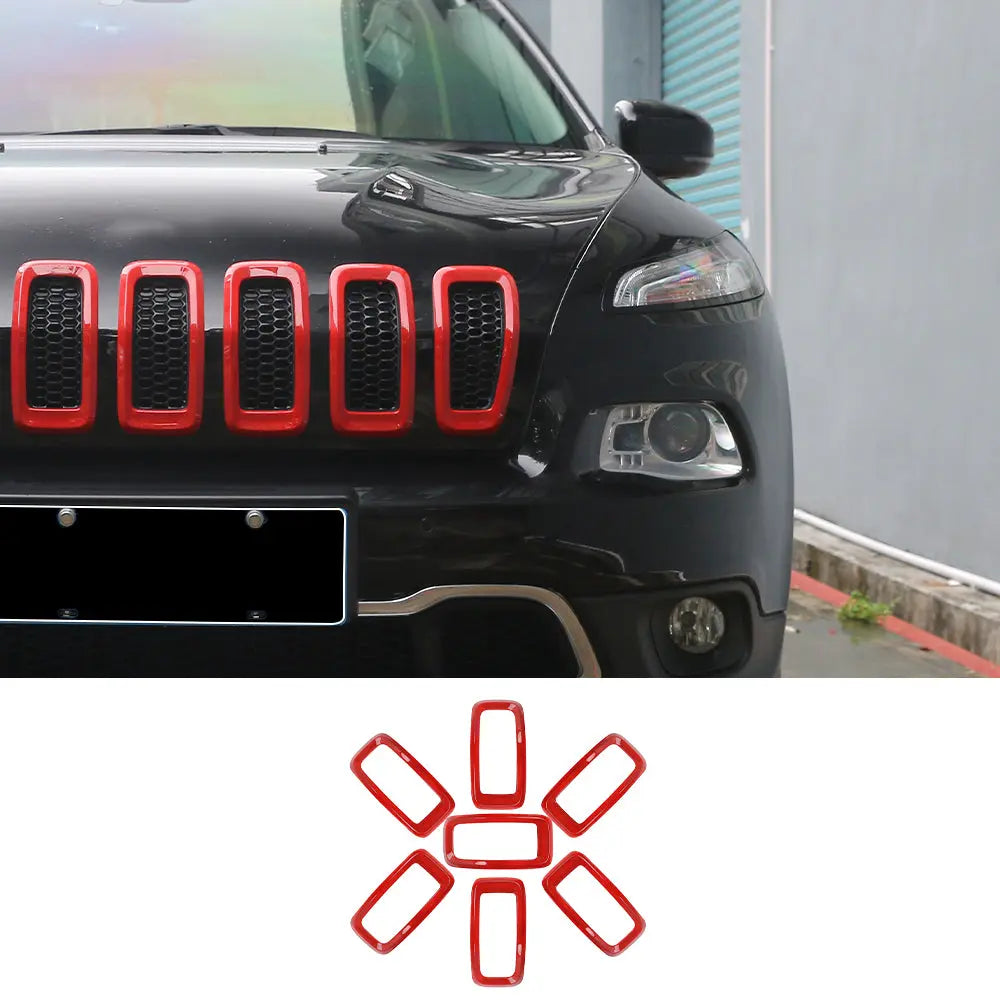 For 2014-2018 Jeep Cherokee Front Grill Inserts Grille Cover Frame Trim