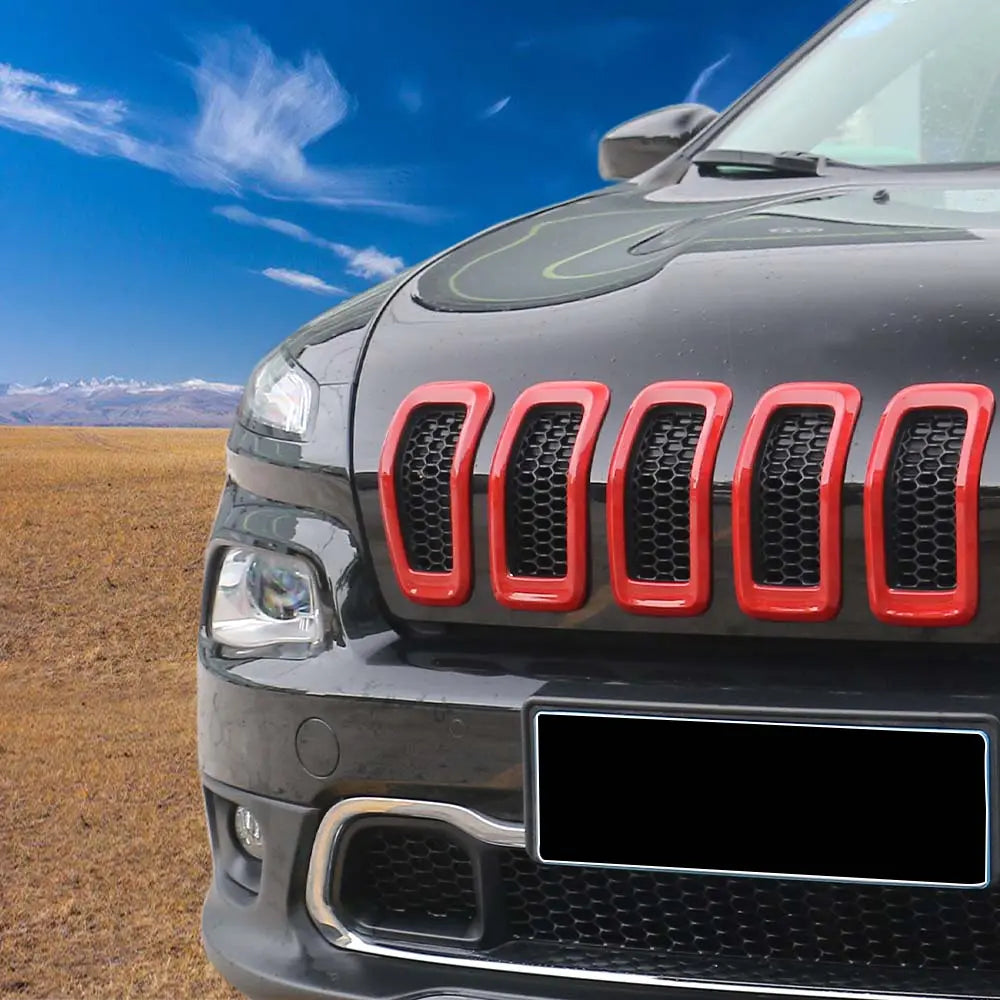 For 2014-2018 Jeep Cherokee Front Grill Inserts Grille Cover Frame Trim
