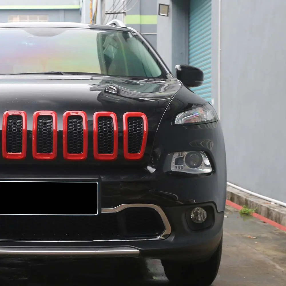 For 2014-2018 Jeep Cherokee Front Grill Inserts Grille Cover Frame Trim