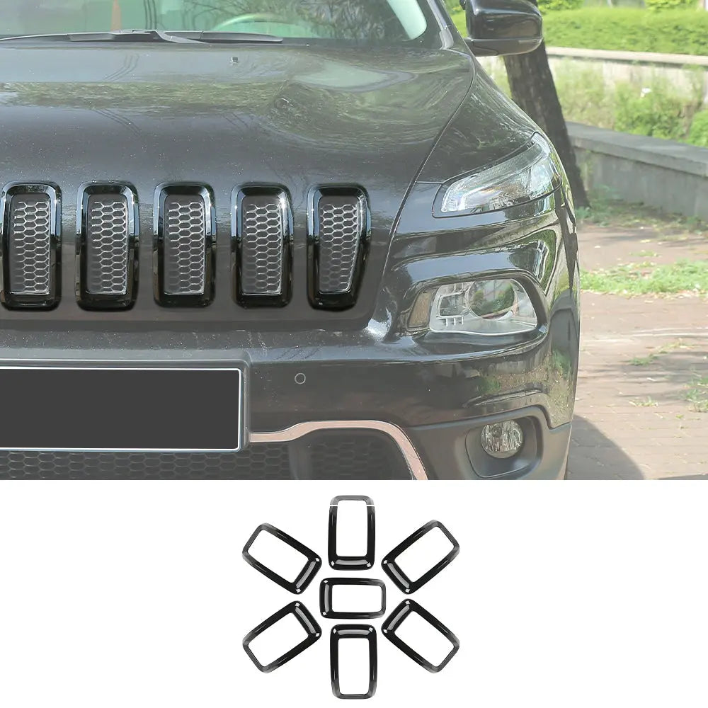 For 2014-2018 Jeep Cherokee Front Grill Inserts Grille Cover Frame Trim