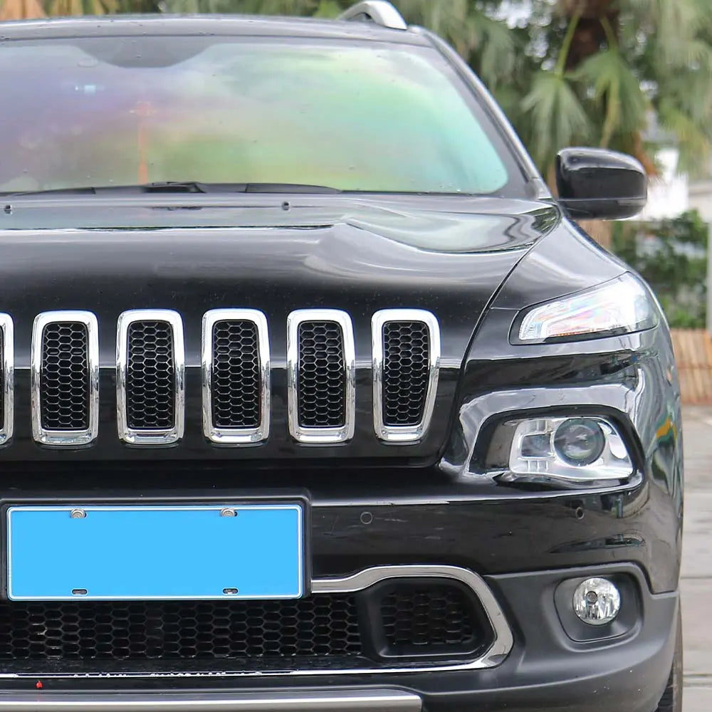 For 2014-2018 Jeep Cherokee Grille Inserts ABS Mesh Honeycomb Grill Cover Trim Kit