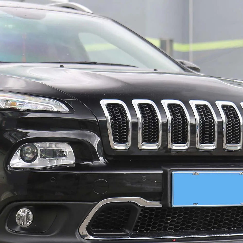 For 2014-2018 Jeep Cherokee Grille Inserts ABS Mesh Honeycomb Grill Cover Trim Kit