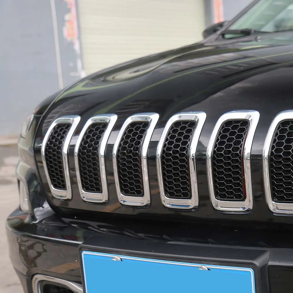 For 2014-2018 Jeep Cherokee Grille Inserts ABS Mesh Honeycomb Grill Cover Trim Kit