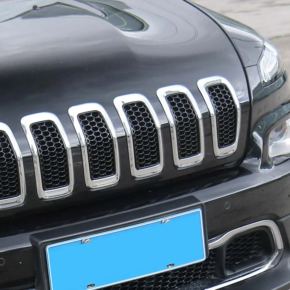 For 2014-2018 Jeep Cherokee Grille Inserts ABS Mesh Honeycomb Grill Cover Trim Kit