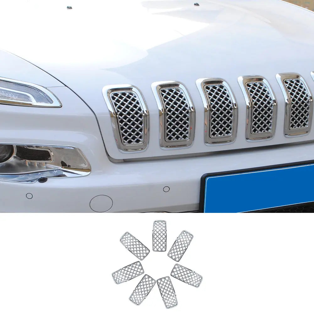 For 2014-2018 Jeep Cherokee Grille Inserts ABS Mesh Honeycomb Grill Cover Trim Kit