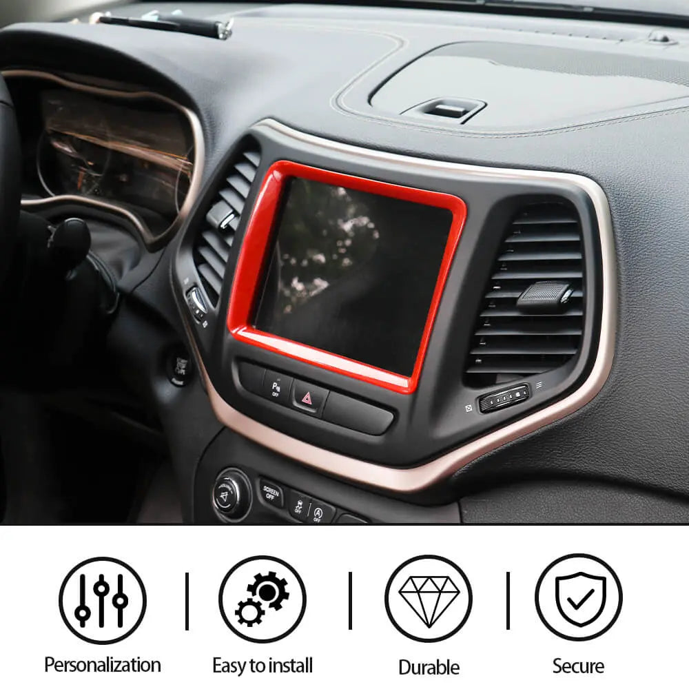 For 2014-2018 Jeep Cherokee Interior Navigation GPS Touch Screen Panel Frame Trim