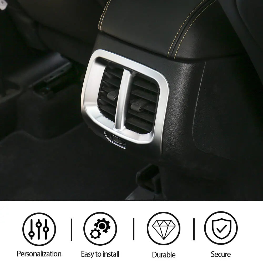 For 2014-2018 Jeep Cherokee Rear Seat Air Vent Outlet Cover Trim Frame Silver