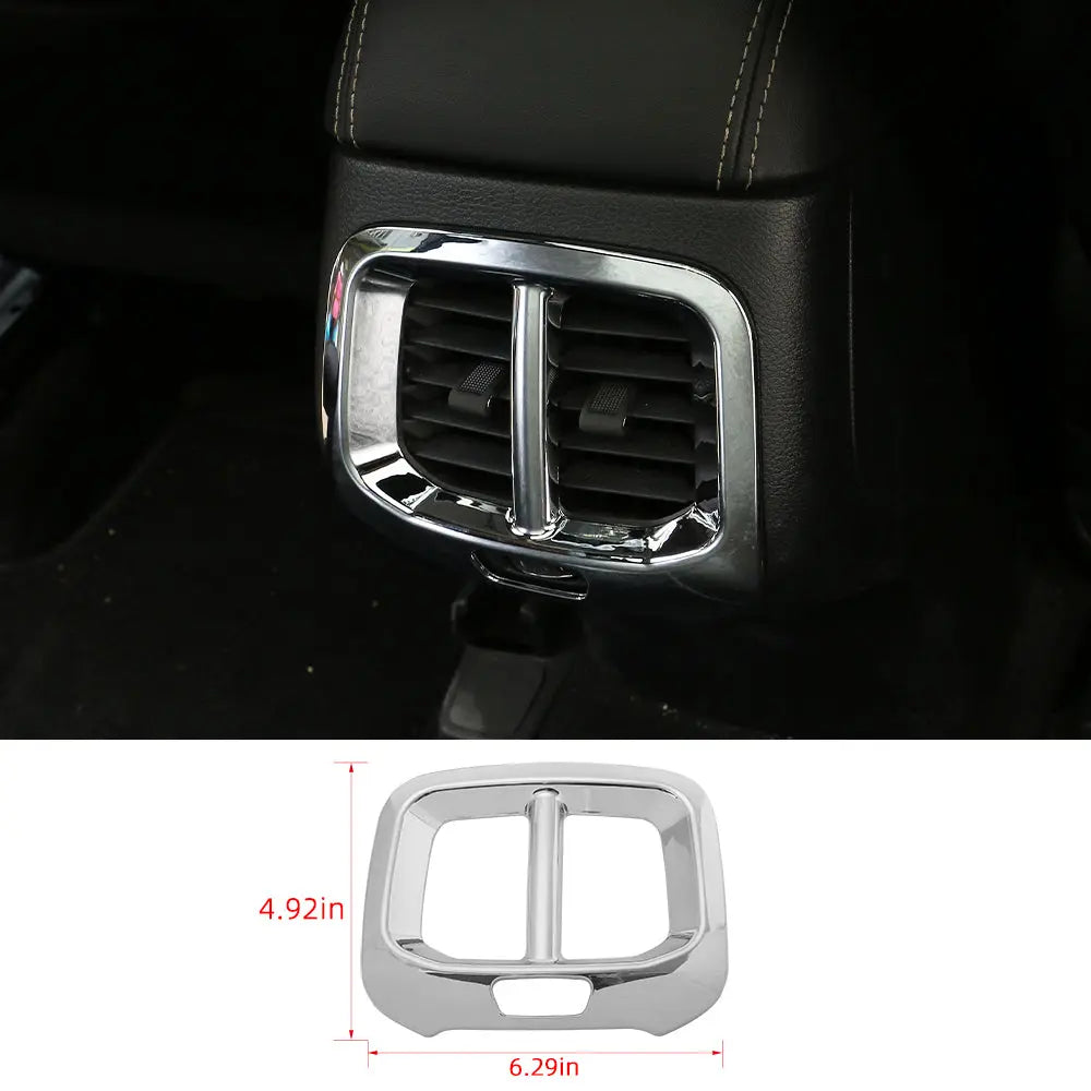 For 2014-2018 Jeep Cherokee Rear Seat Air Vent Outlet Cover Trim Frame Silver
