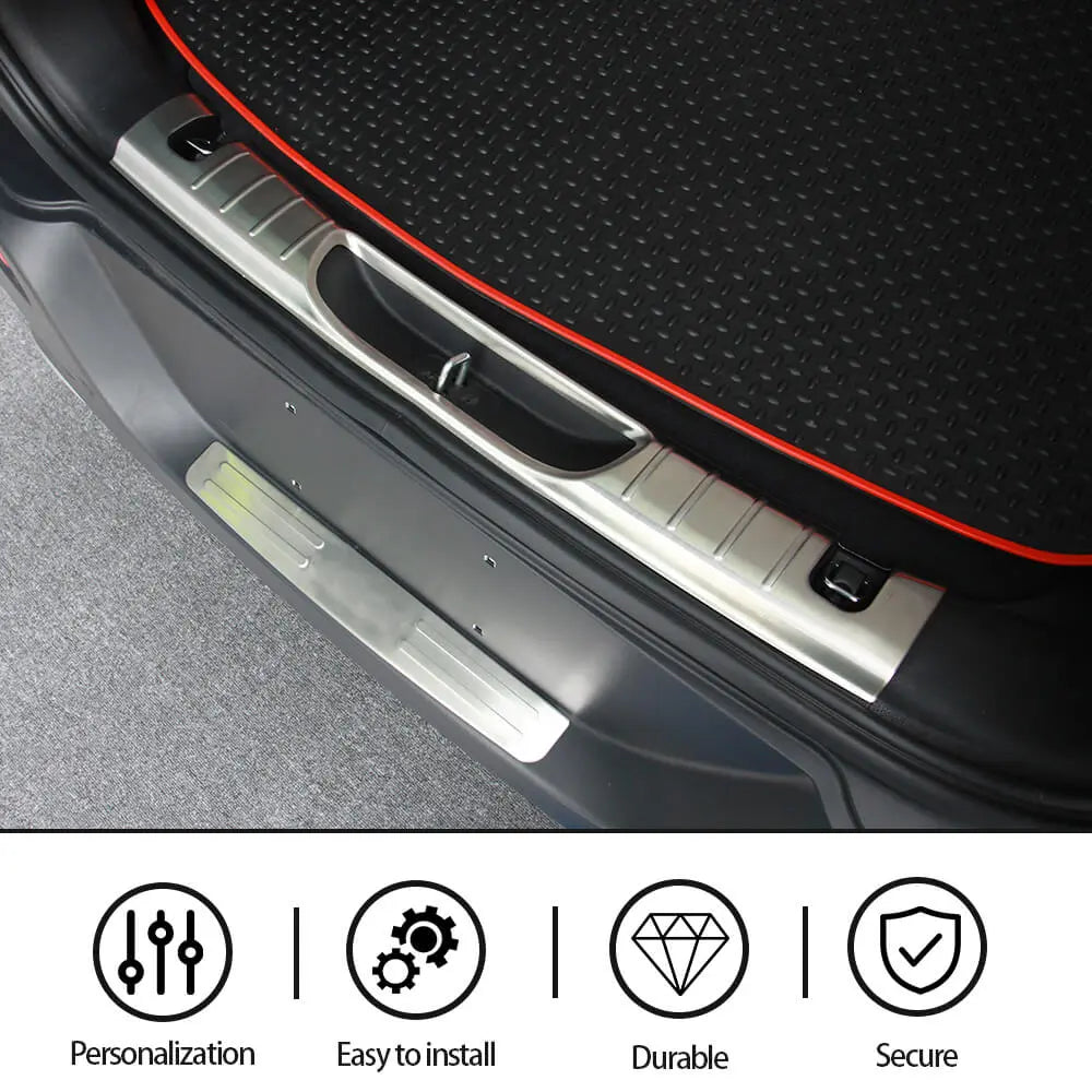 For 2014-2018 Jeep Cherokee Stainless Rear Bumper Protector Guard Scuff Plate Pedal
