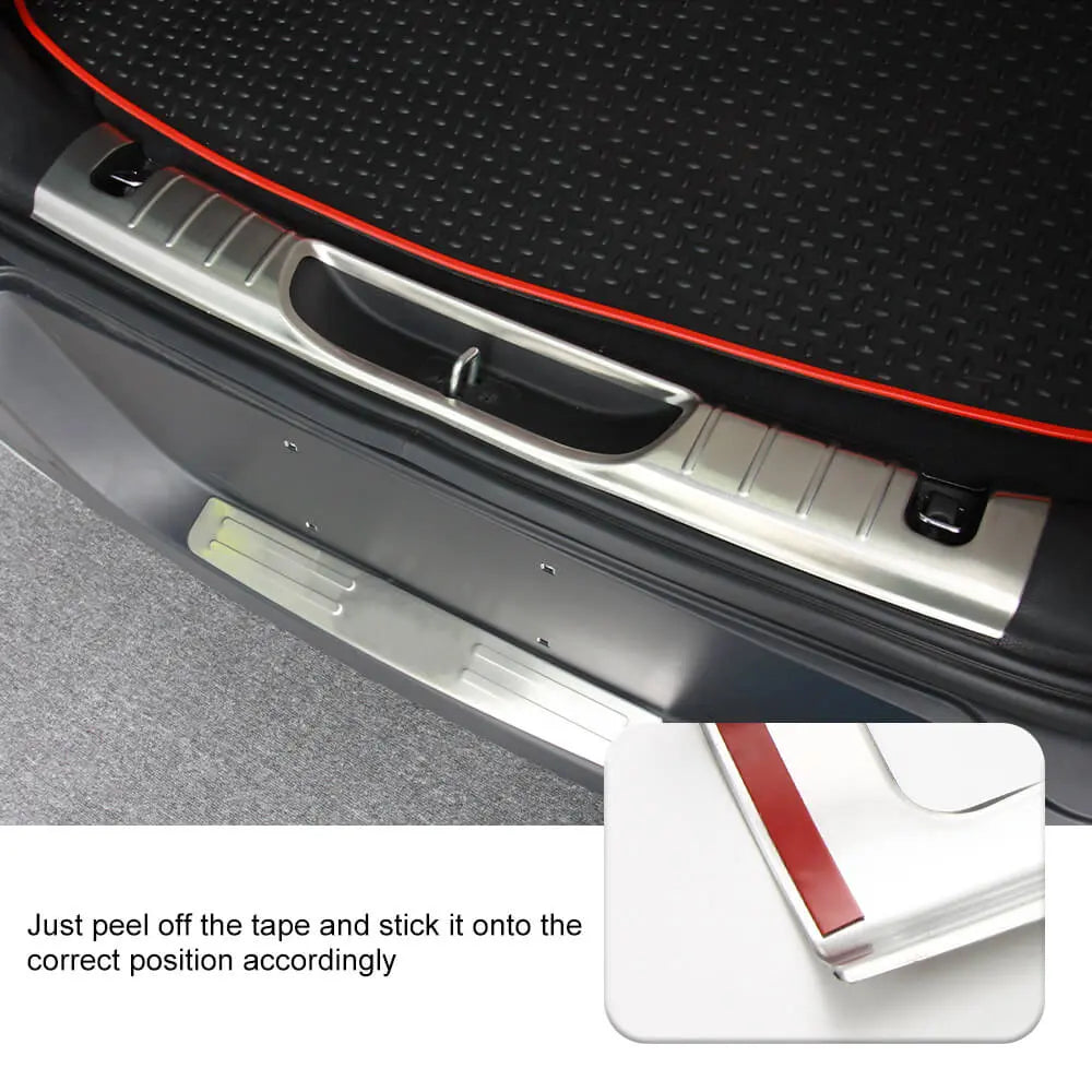 For 2014-2018 Jeep Cherokee Stainless Rear Bumper Protector Guard Scuff Plate Pedal
