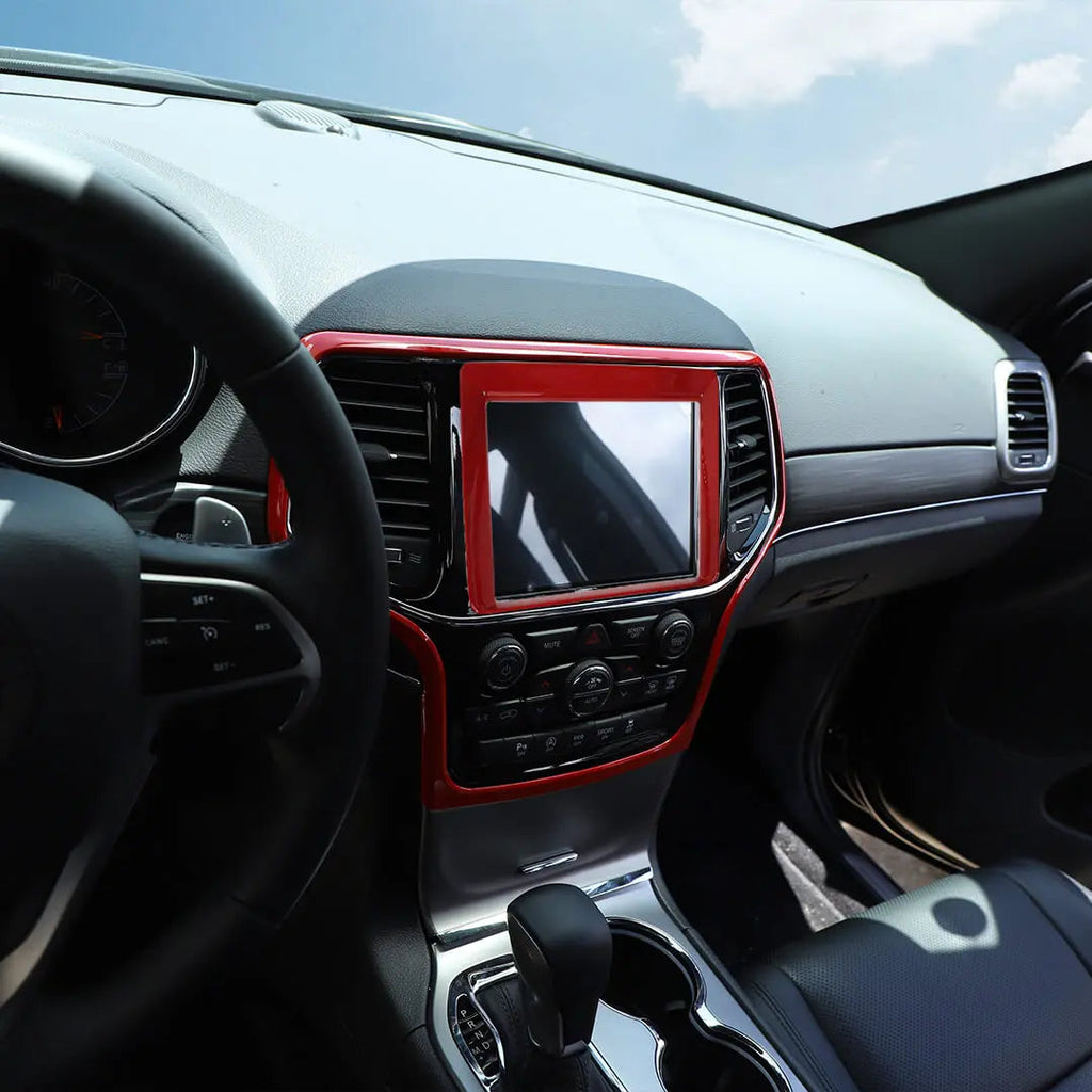 For 2014-2018 Jeep Grand Cherokee WK2 Center Console Central Control Navigation Trim Frame Cover KIt (2 pcs)