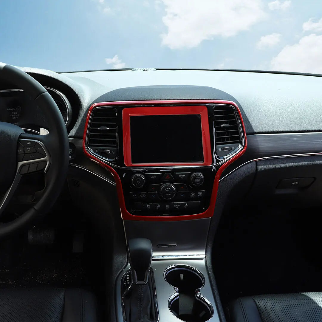 For 2014-2018 Jeep Grand Cherokee WK2 Center Console Central Control Navigation Trim Frame Cover KIt (2 pcs)