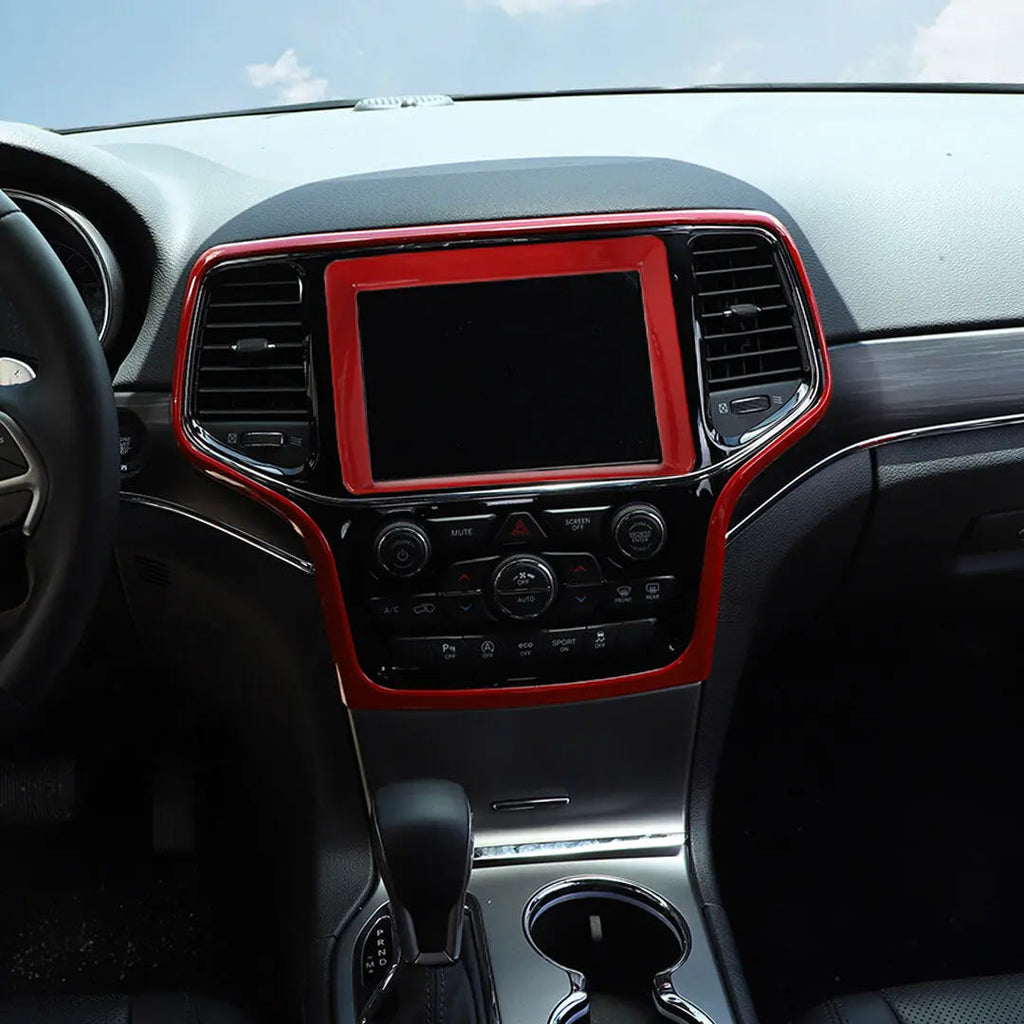 For 2014-2018 Jeep Grand Cherokee WK2 Center Console Central Control Navigation Trim Frame Cover KIt (2 pcs)