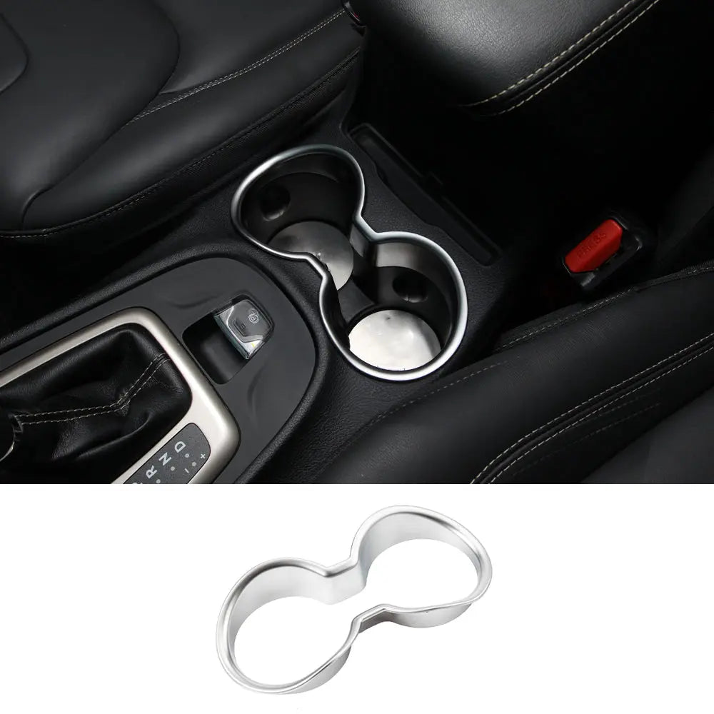 For 2014-2019 Jeep Cherokee Central Water Cup Holder Ring Decor Cover Trim