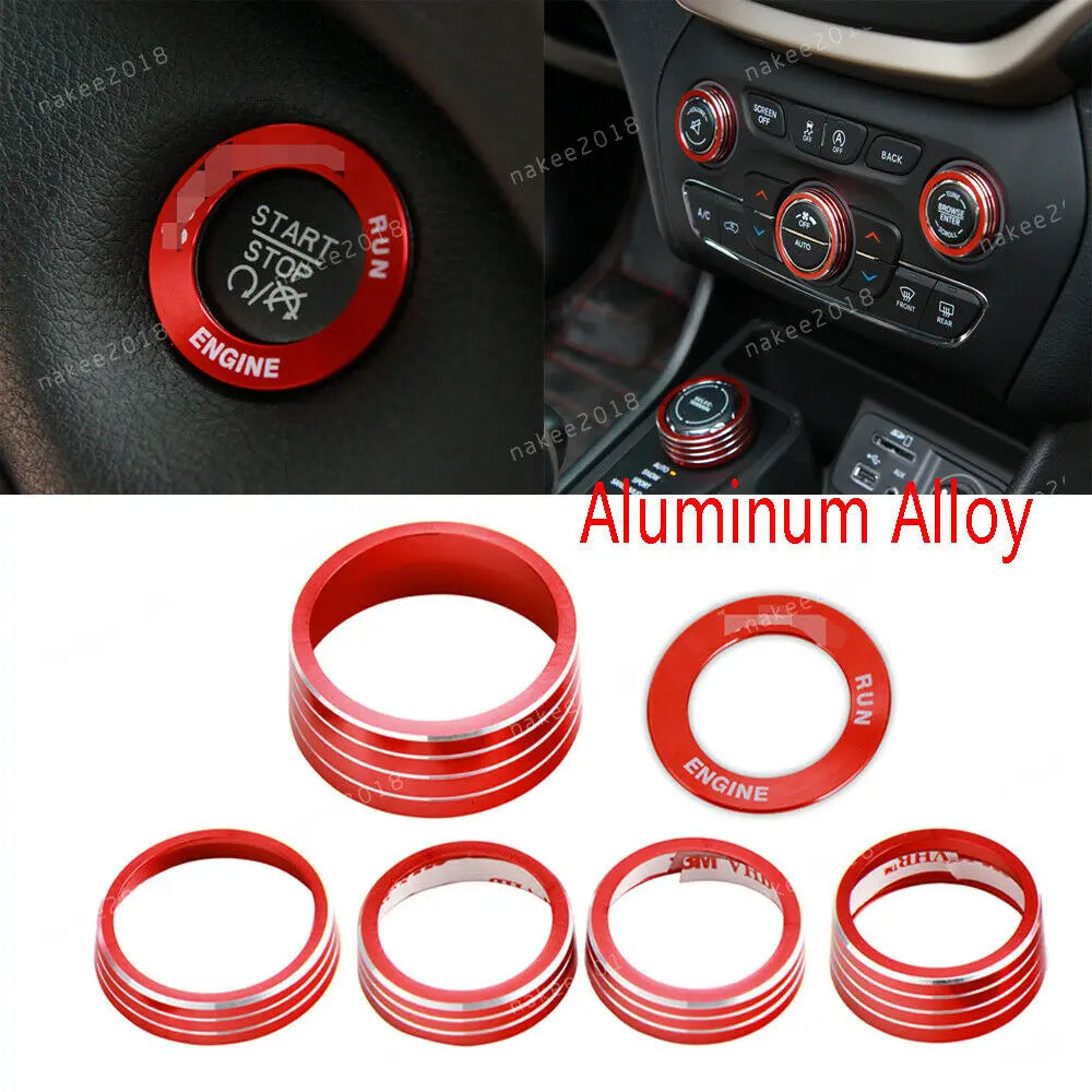 For 2014-2020 Jeep Cherokee AC Radio Air Conditioner 4WD Switch Knob Trim Cover