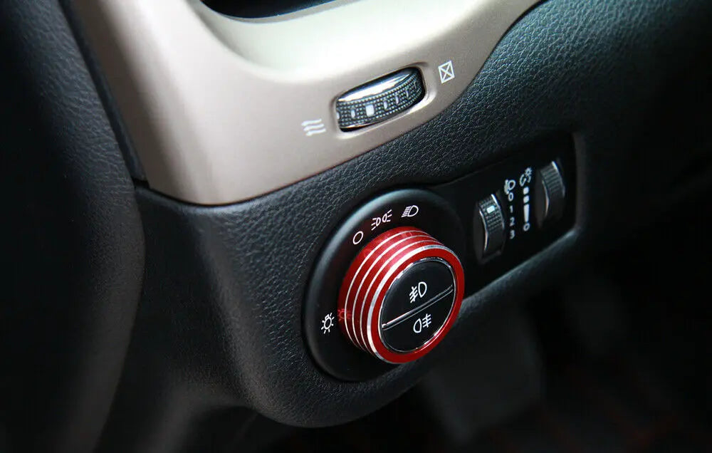 For 2014-2020 Jeep Cherokee AC Radio Air Conditioner 4WD Switch Knob Trim Cover