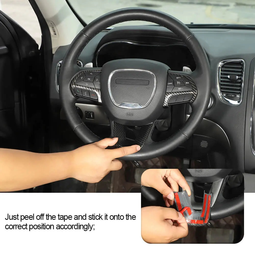 For 2014-2021 Jeep Grand Cherokee SRT8 Steering Wheel Trim Cover 3pcs