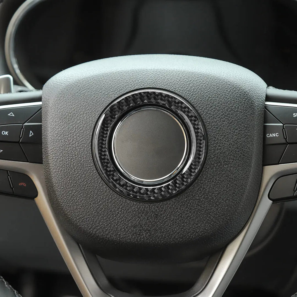 For 2014-2020 Jeep Grand Cherokee WK2 Steering Wheel Center Ring Cover Trim Kit (2 pcs)