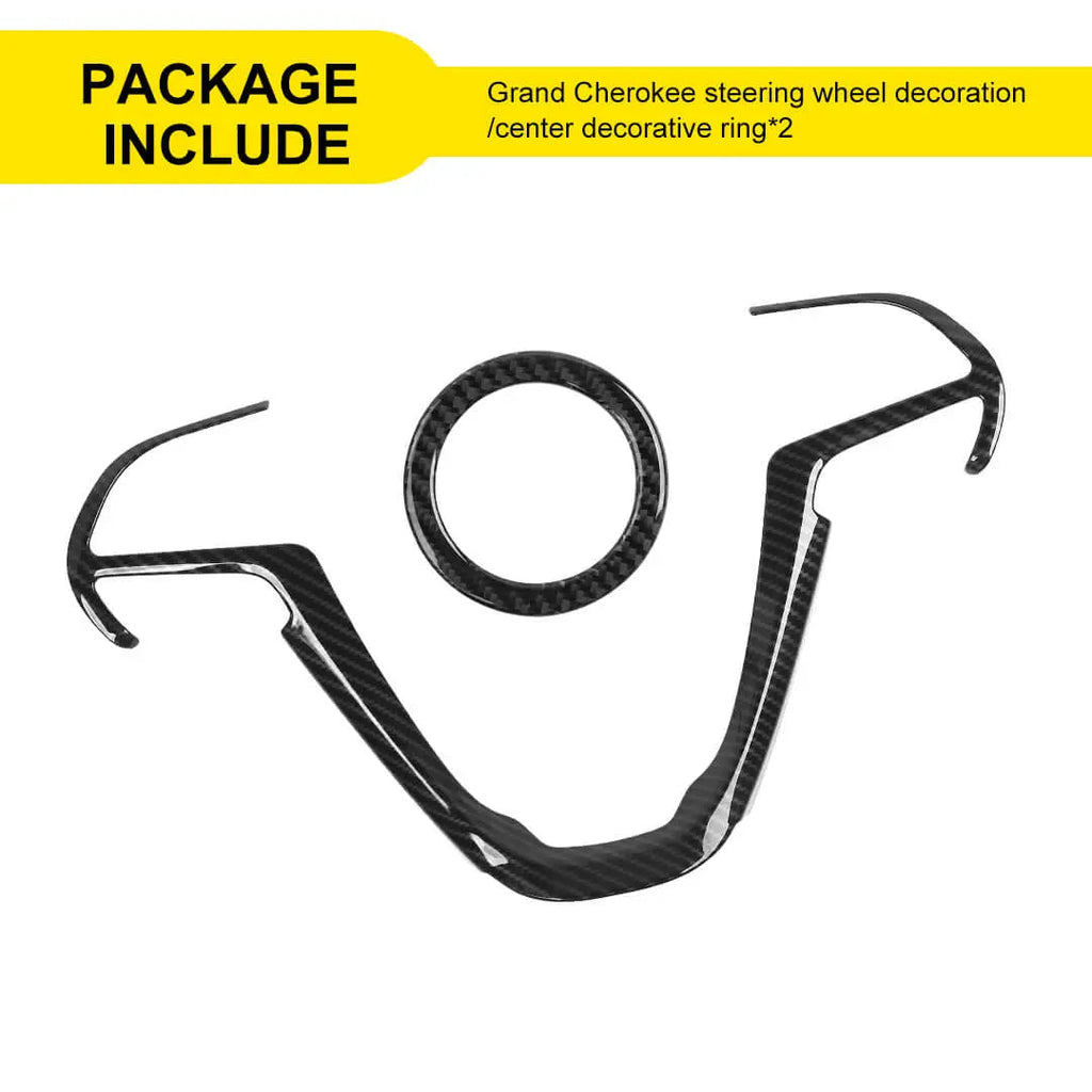 For 2014-2020 Jeep Grand Cherokee WK2 Steering Wheel Center Ring Cover Trim Kit (2 pcs)