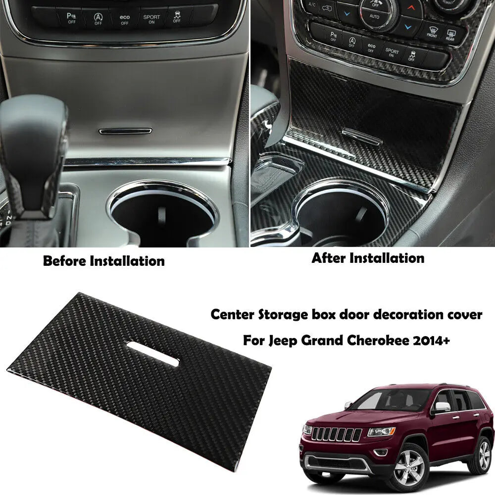 For 2014-2021 Jeep Grand Cherokee Console Center Storage Box Panel Decor Cover Trim