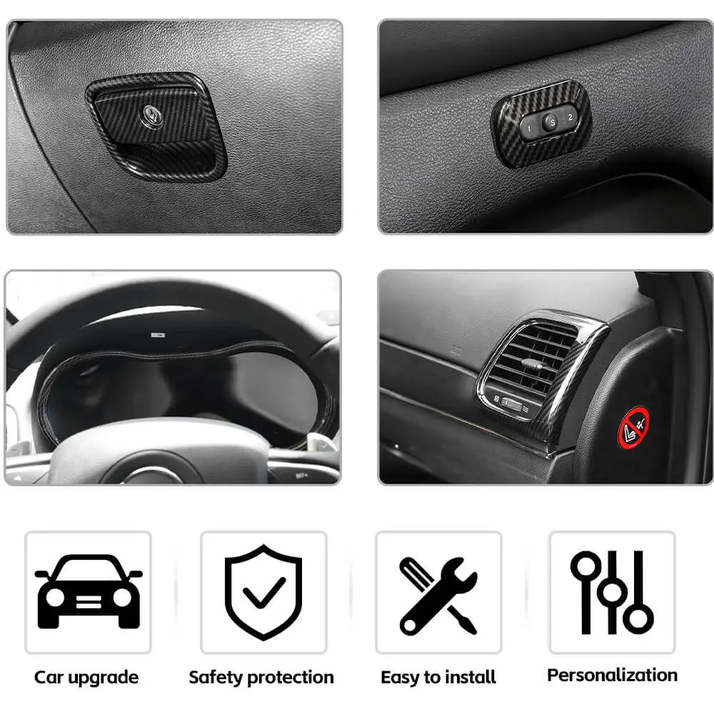 For 2014-2021 Jeep Grand Cherokee WK2 16PCS Interior Decoration Cover Trim Kit