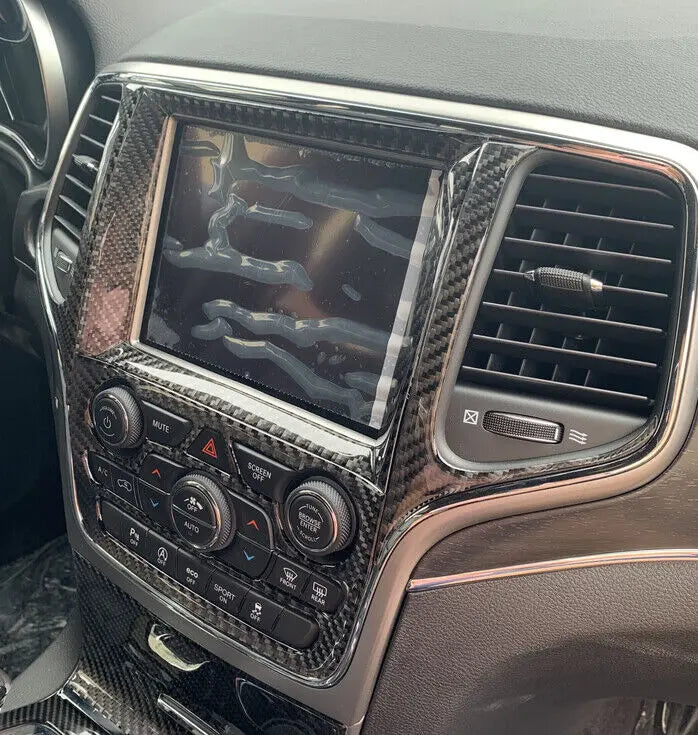 For 2014-2021 Jeep Grand Cherokee WK2 Central Control Navigation Panel Trim Soft Carbon Fiber