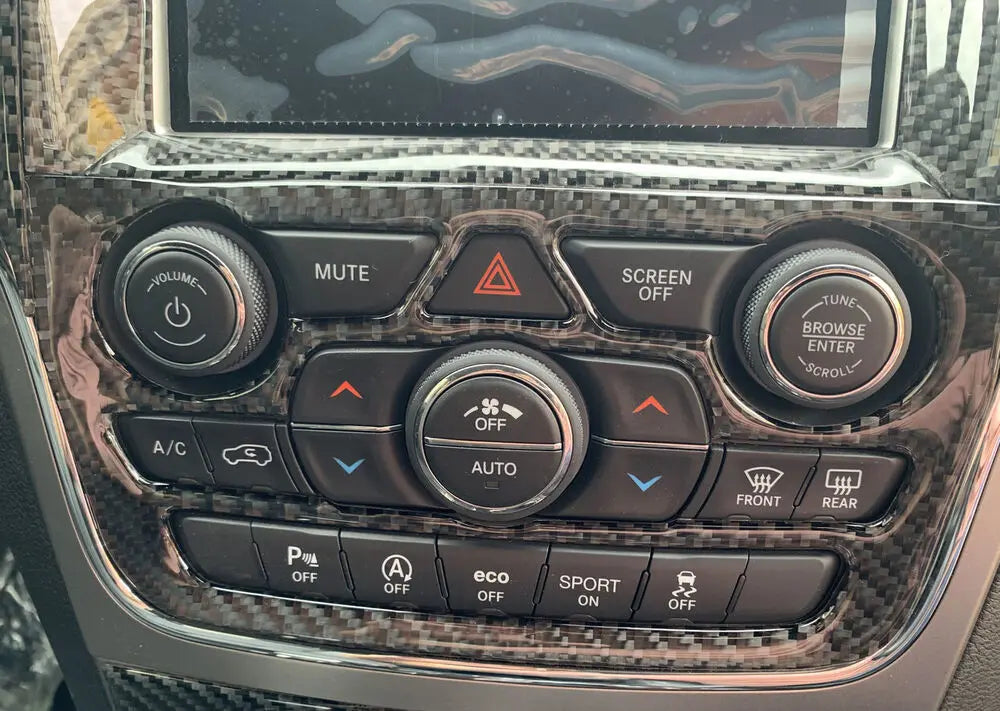 For 2014-2021 Jeep Grand Cherokee WK2 Central Control Navigation Panel Trim Soft Carbon Fiber