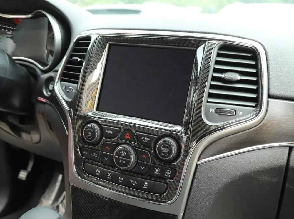 For 2014-2021 Jeep Grand Cherokee WK2 Central Control Navigation Panel Trim Soft Carbon Fiber
