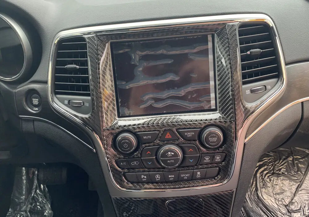 For 2014-2021 Jeep Grand Cherokee WK2 Central Control Navigation Panel Trim Soft Carbon Fiber