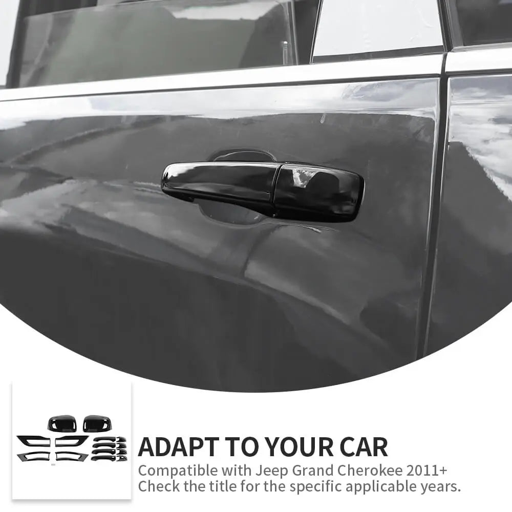 For 2014-2021 Jeep Grand Cherokee WK2 Door Handle Rearview Mirror Tail Light Trim Cover Set Kit
